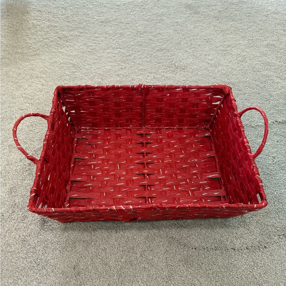 Red Woven Basket - Picture 2 of 2
